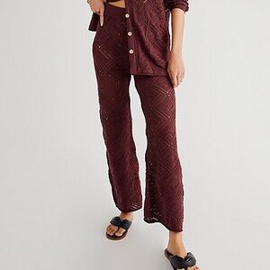Free People Beach Getaway Crochet Flare Pants